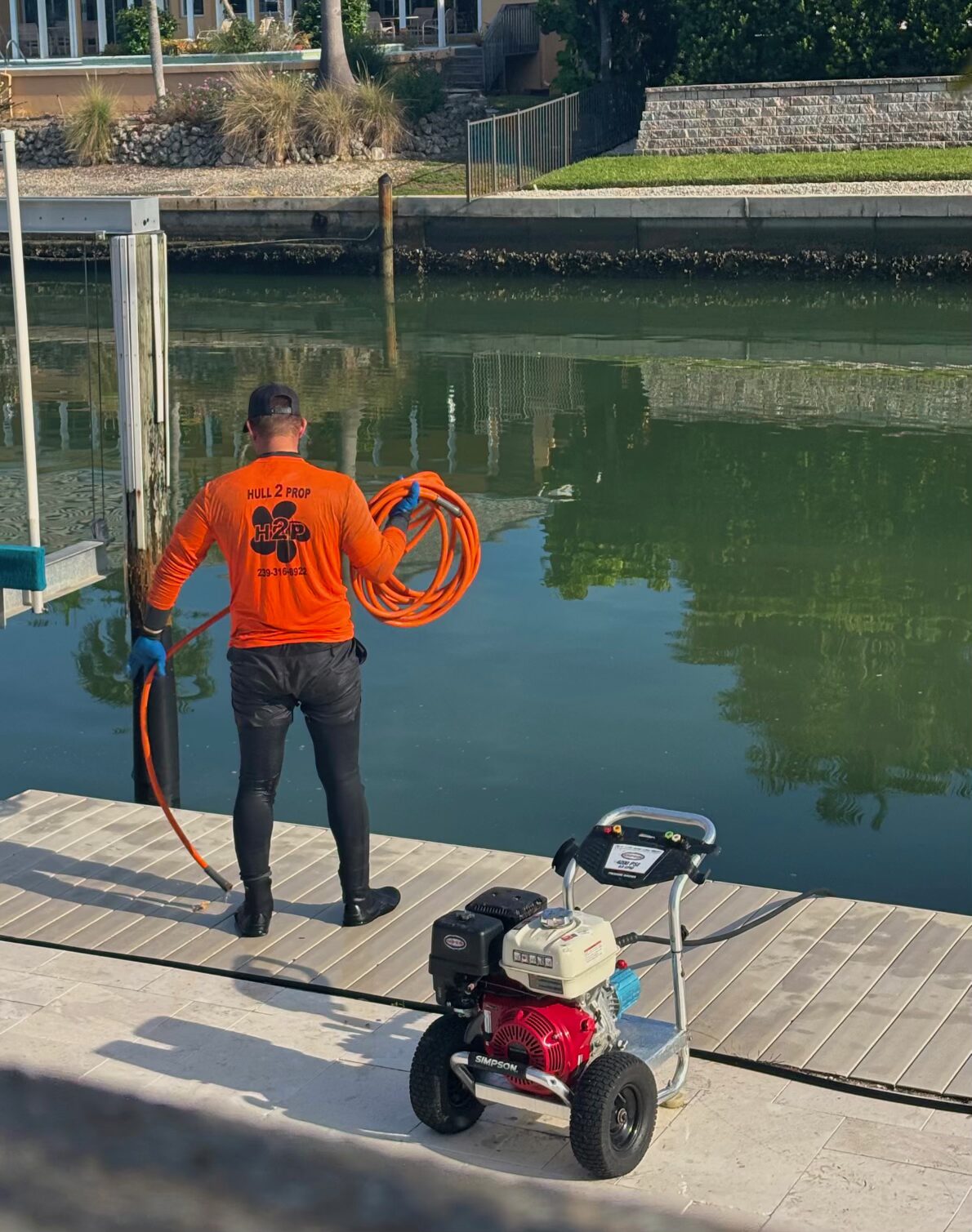 Diver Working on Dock